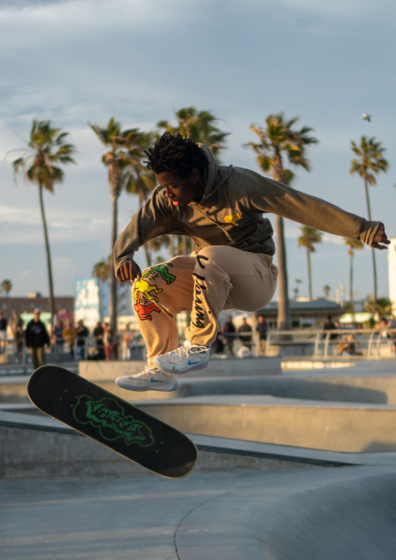 skateboarder jumping