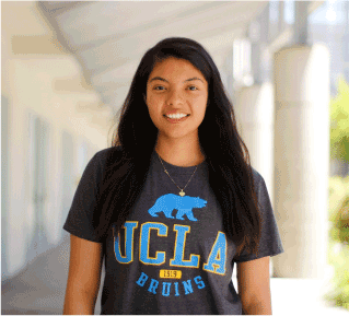 a smiling young woman with long hair